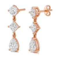 Verona earrings in 14K rose gold with a pear-cut lab-grown diamond