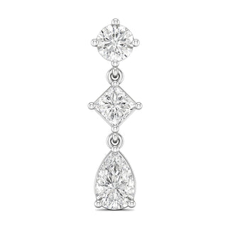 Verona earrings in 14K white gold with a pear-cut lab-grown diamond