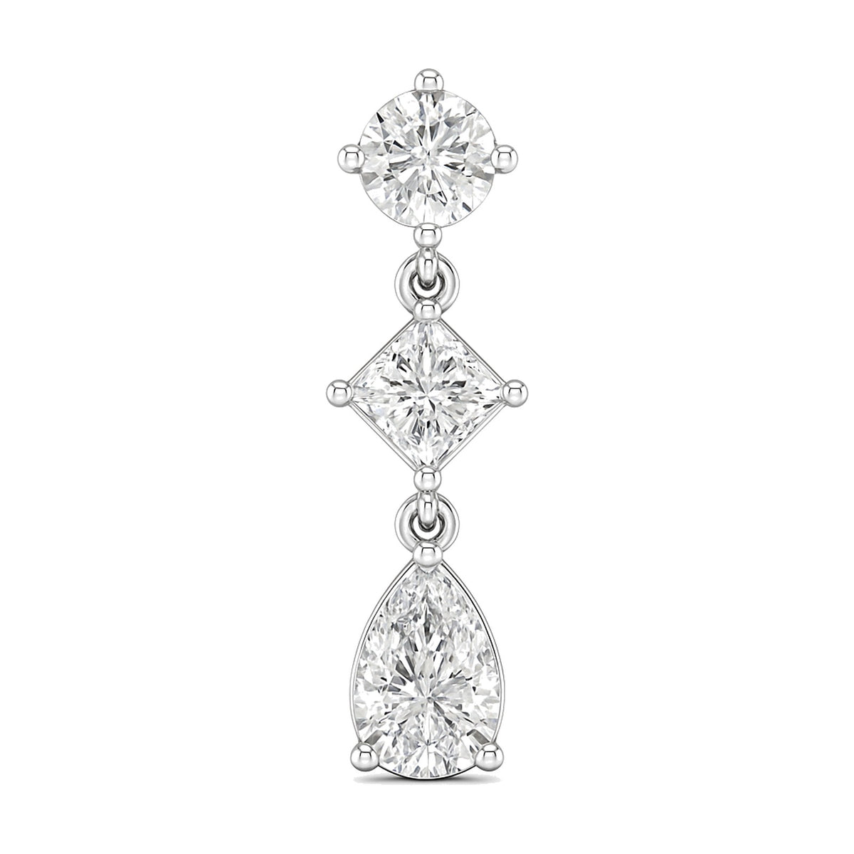 Verona earrings in 14K white gold with a pear-cut lab-grown diamond