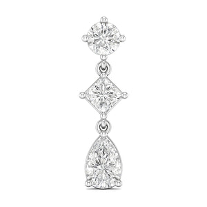 Verona earrings in 14K white gold with a pear-cut lab-grown diamond