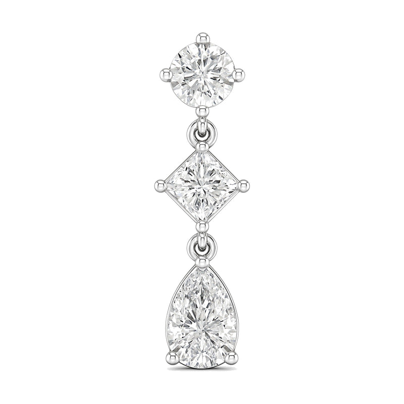 Verona earrings in 14K white gold with a pear-cut lab-grown diamond