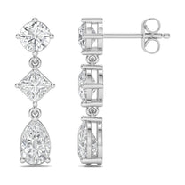 Verona earrings in 14K white gold with a pear-cut lab-grown diamond
