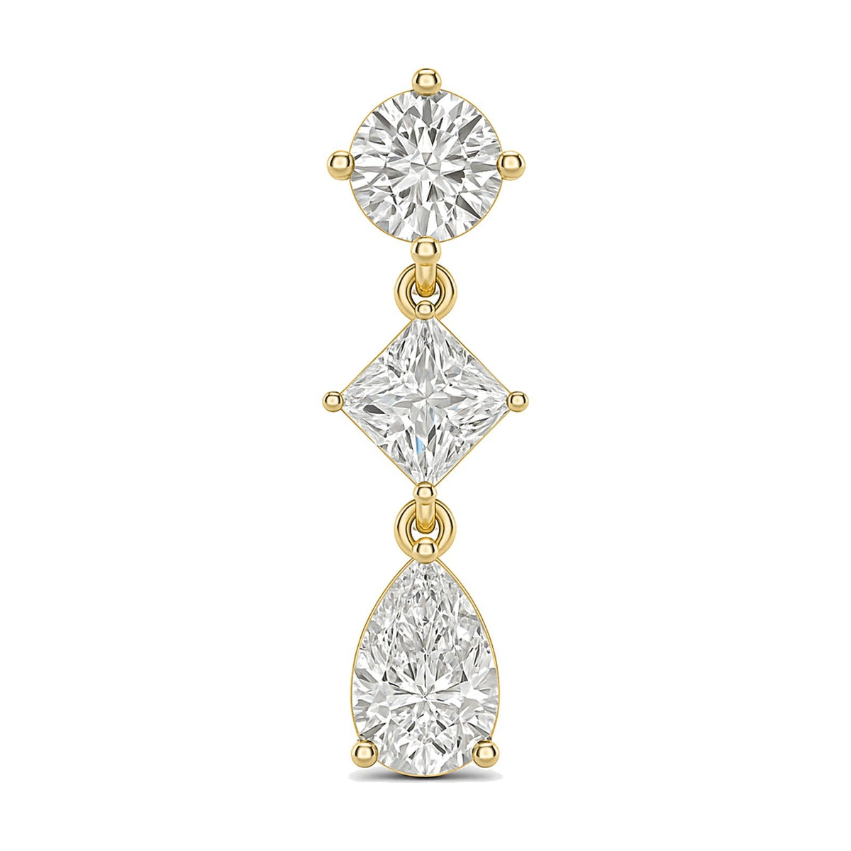 Verona earrings in 14K yellow gold with a pear-cut lab-grown diamond