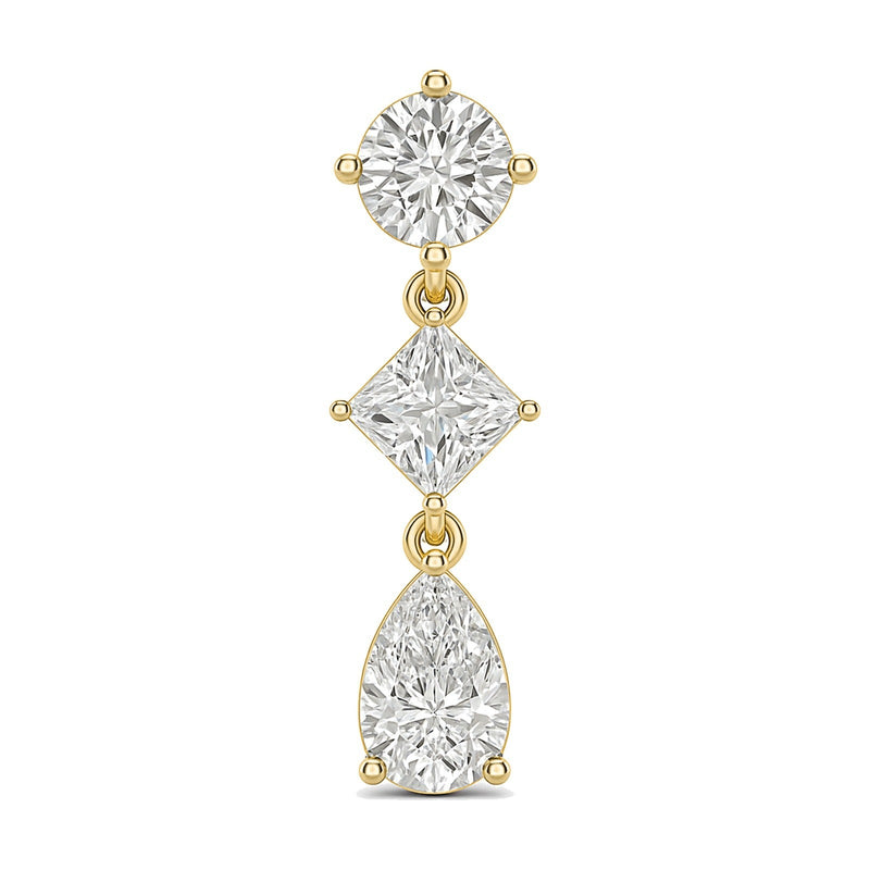 Verona earrings in 14K yellow gold with a pear-cut lab-grown diamond