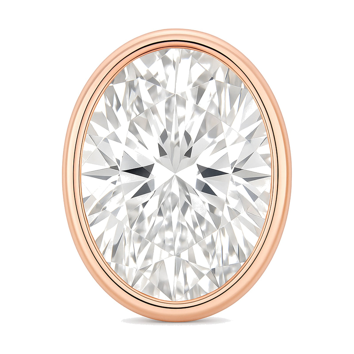 Viola earrings in 14K rose gold with an oval-cut lab-grown diamond