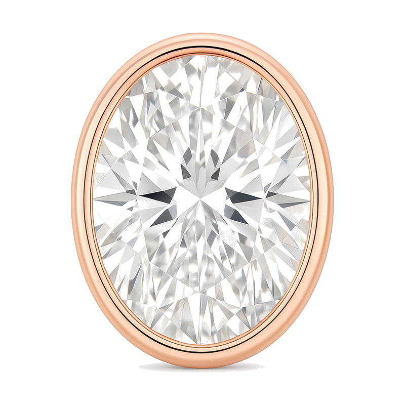 Viola earrings in 14K rose gold with an oval-cut lab-grown diamond