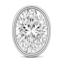 Viola earrings in 14K white gold with an oval-cut lab-grown diamond