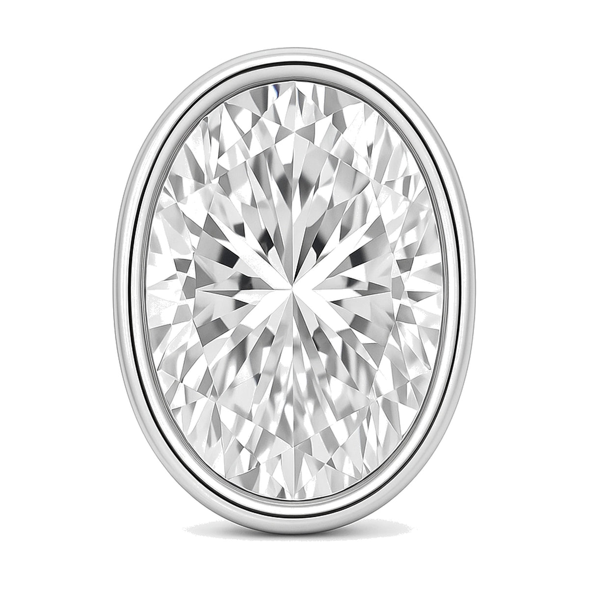 Viola earrings in 14K white gold with an oval-cut lab-grown diamond