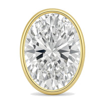 Viola earrings in 14K yellow gold with an oval-cut lab-grown diamond