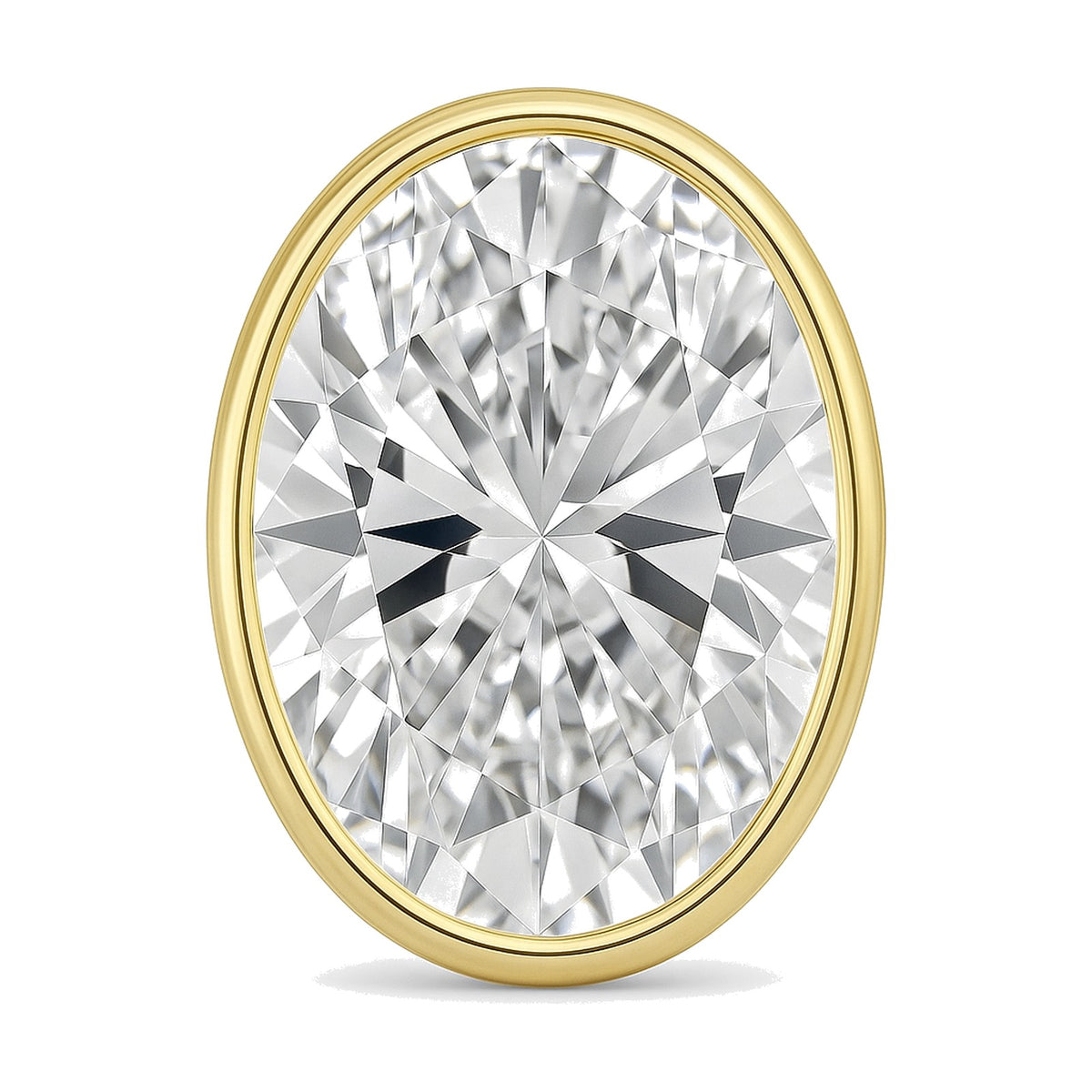 Viola earrings in 14K yellow gold with an oval-cut lab-grown diamond