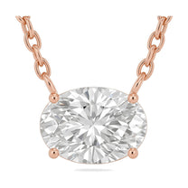 Violet pendant in 14K rose gold with an oval-cut lab-grown diamond