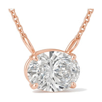 Violet pendant in 14K rose gold with an oval-cut lab-grown diamond