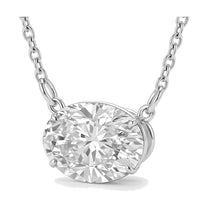 Violet pendant in 14K white gold with an oval-cut lab-grown diamond