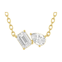 Vivienne pendant in 14K yellow gold with an emerald-cut lab-grown diamond