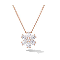 Zara pendant in 14K rose gold with a round-cut lab-grown diamond