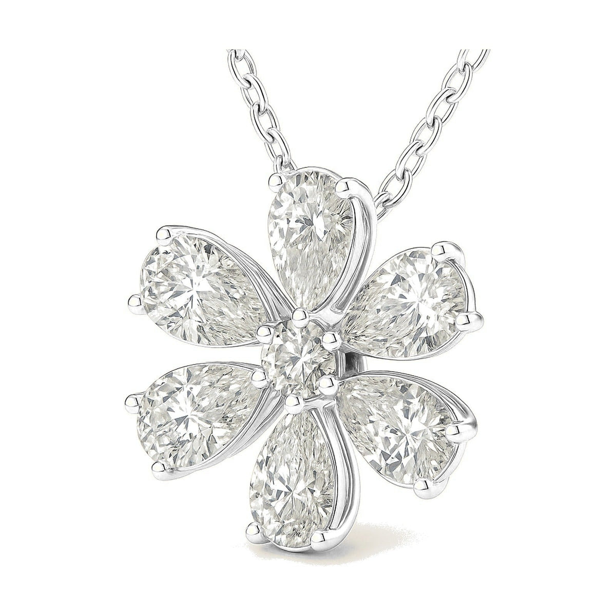 Zara pendant in 14K white gold with a round-cut lab-grown diamond