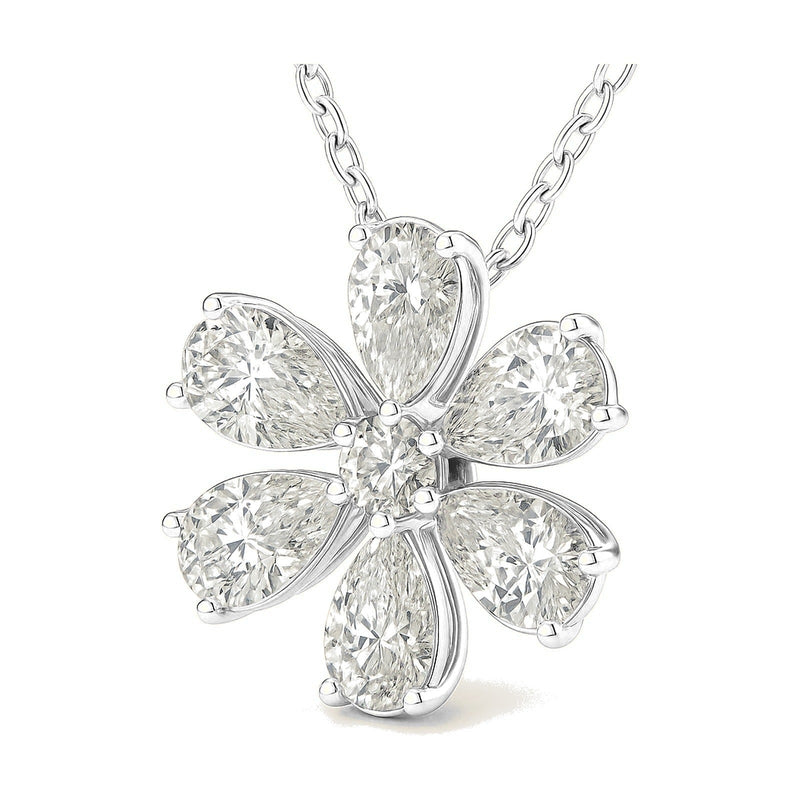 Zara pendant in 14K white gold with a round-cut lab-grown diamond
