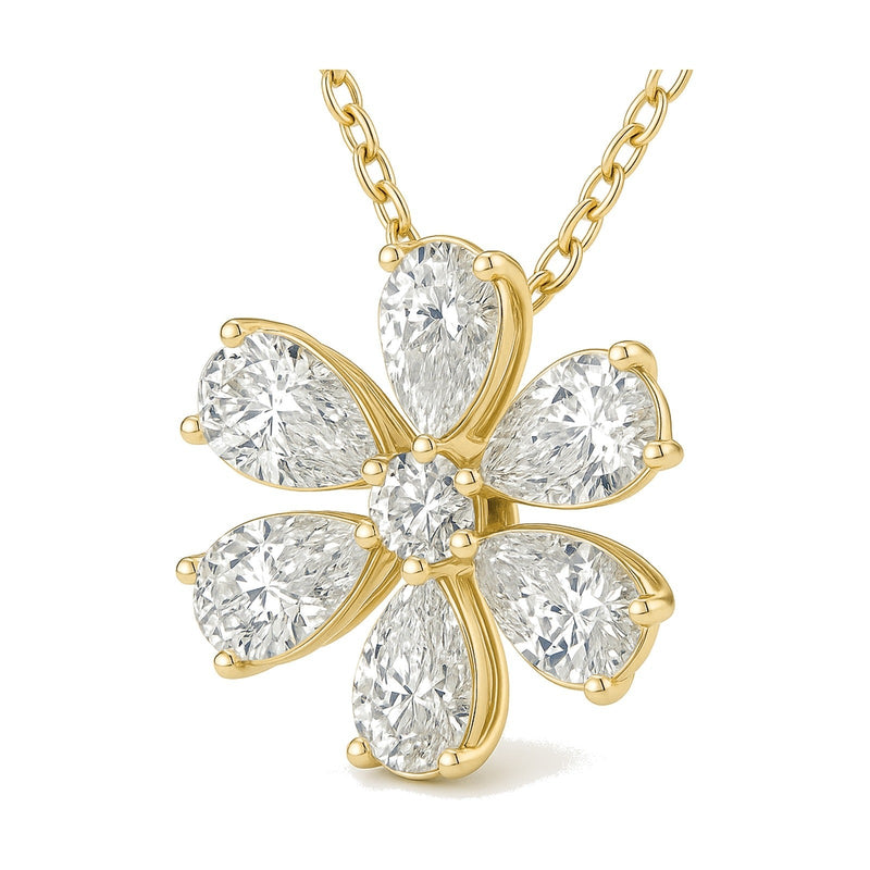 Zara pendant in 14K yellow gold with a round-cut lab-grown diamond