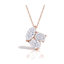 Zoe pendant in 14K rose gold with an emerald-cut lab-grown diamond