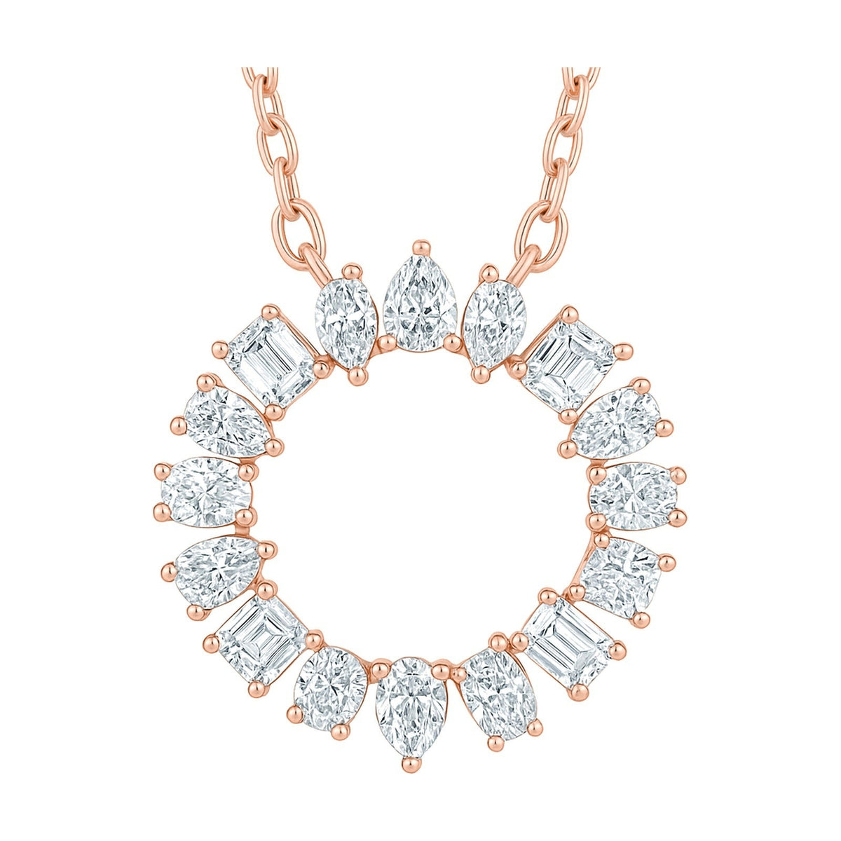 Amara pendant in 14K rose gold with a lab-grown diamond
