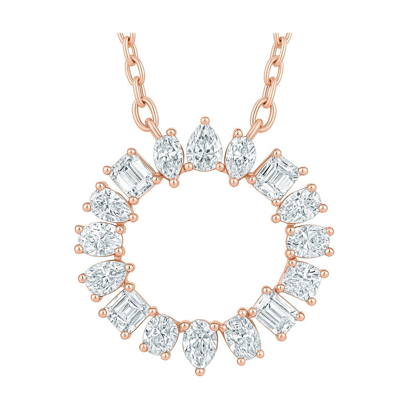 Amara pendant in 14K rose gold with a lab-grown diamond