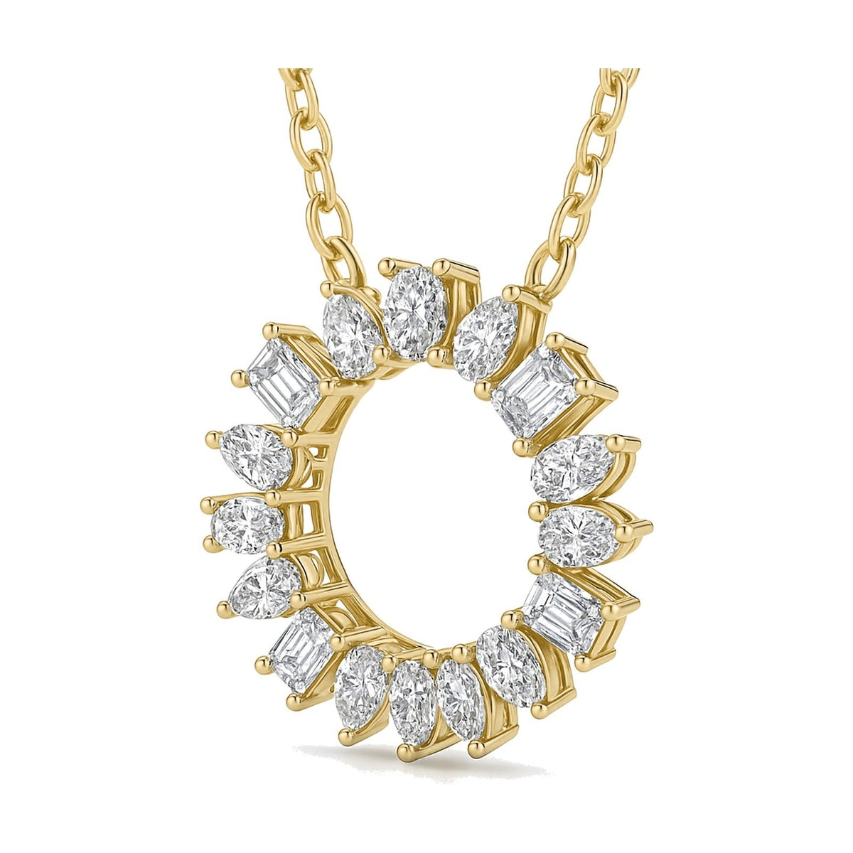 Amara pendant in 14K yellow gold with a lab-grown diamond