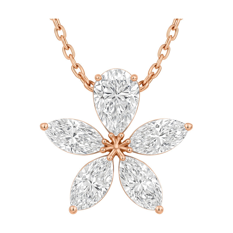 Anais pendant in 14K rose gold with a pear-cut lab-grown diamond