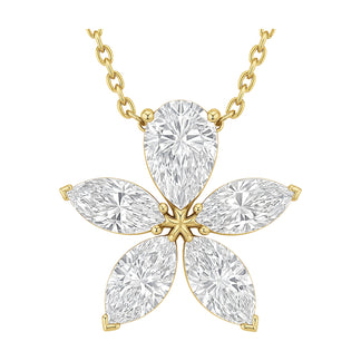 Anais pendant in 14K yellow gold with a pear-cut lab-grown diamond