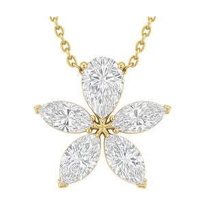 Anais pendant in 14K yellow gold with a pear-cut lab-grown diamond