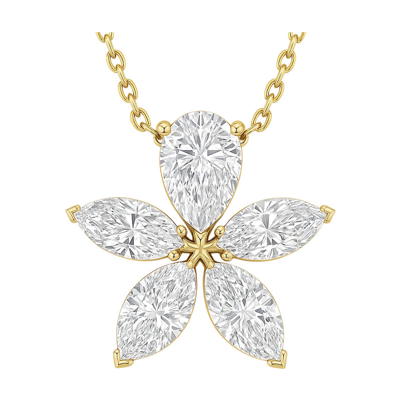 Anais pendant in 14K yellow gold with a pear-cut lab-grown diamond