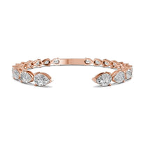 Aurora bracelet in 14K rose gold with a pear-cut lab-grown diamond