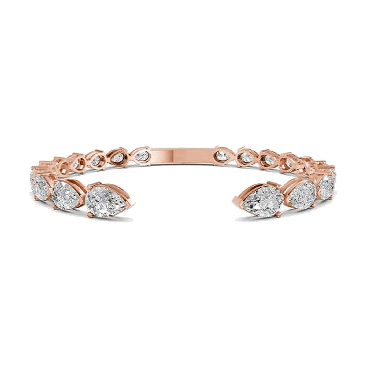 Aurora bracelet in 14K rose gold with a pear-cut lab-grown diamond