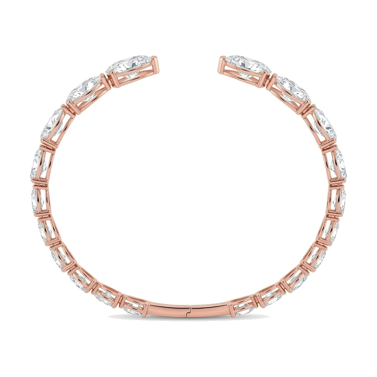 Aurora bracelet in 14K rose gold with a pear-cut lab-grown diamond