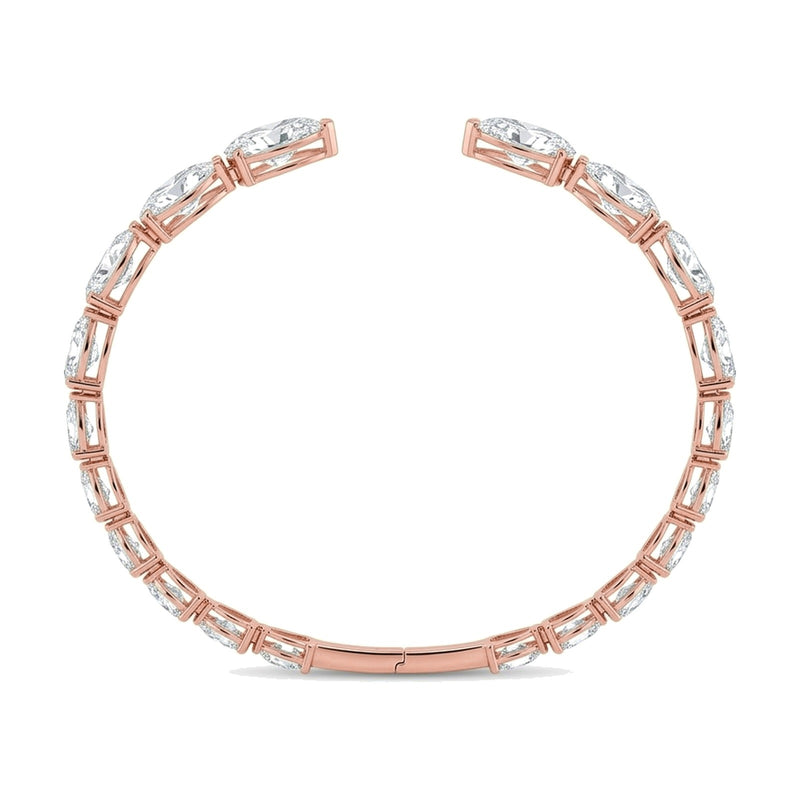 Aurora bracelet in 14K rose gold with a pear-cut lab-grown diamond