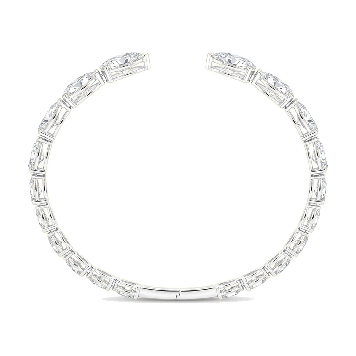Aurora bracelet in 14K white gold with a pear-cut lab-grown diamond