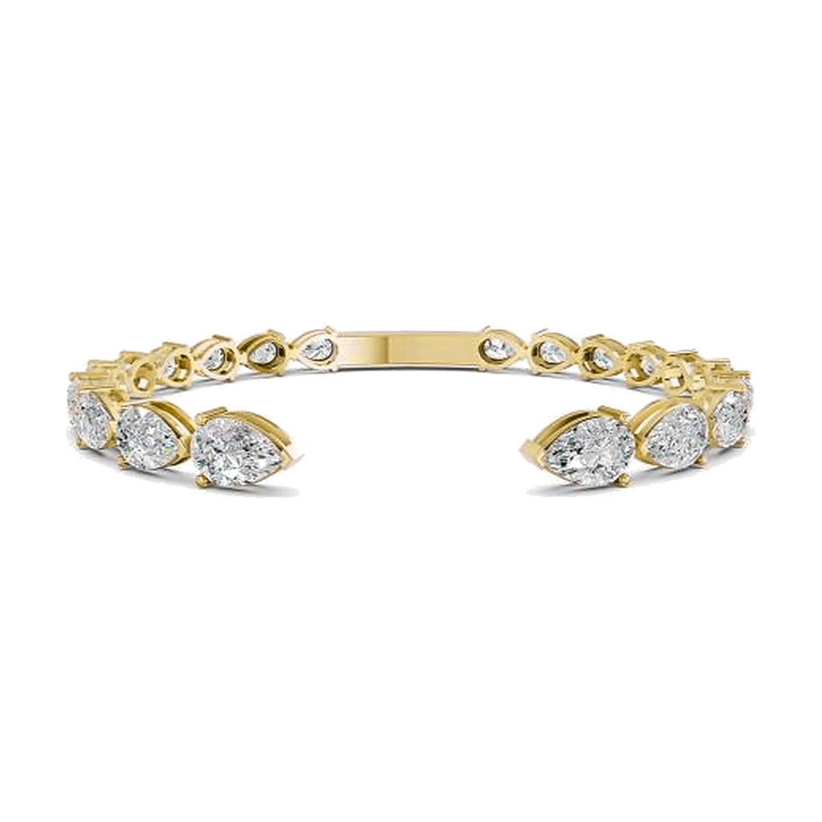 Aurora bracelet in 14K yellow gold with a pear-cut lab-grown diamond