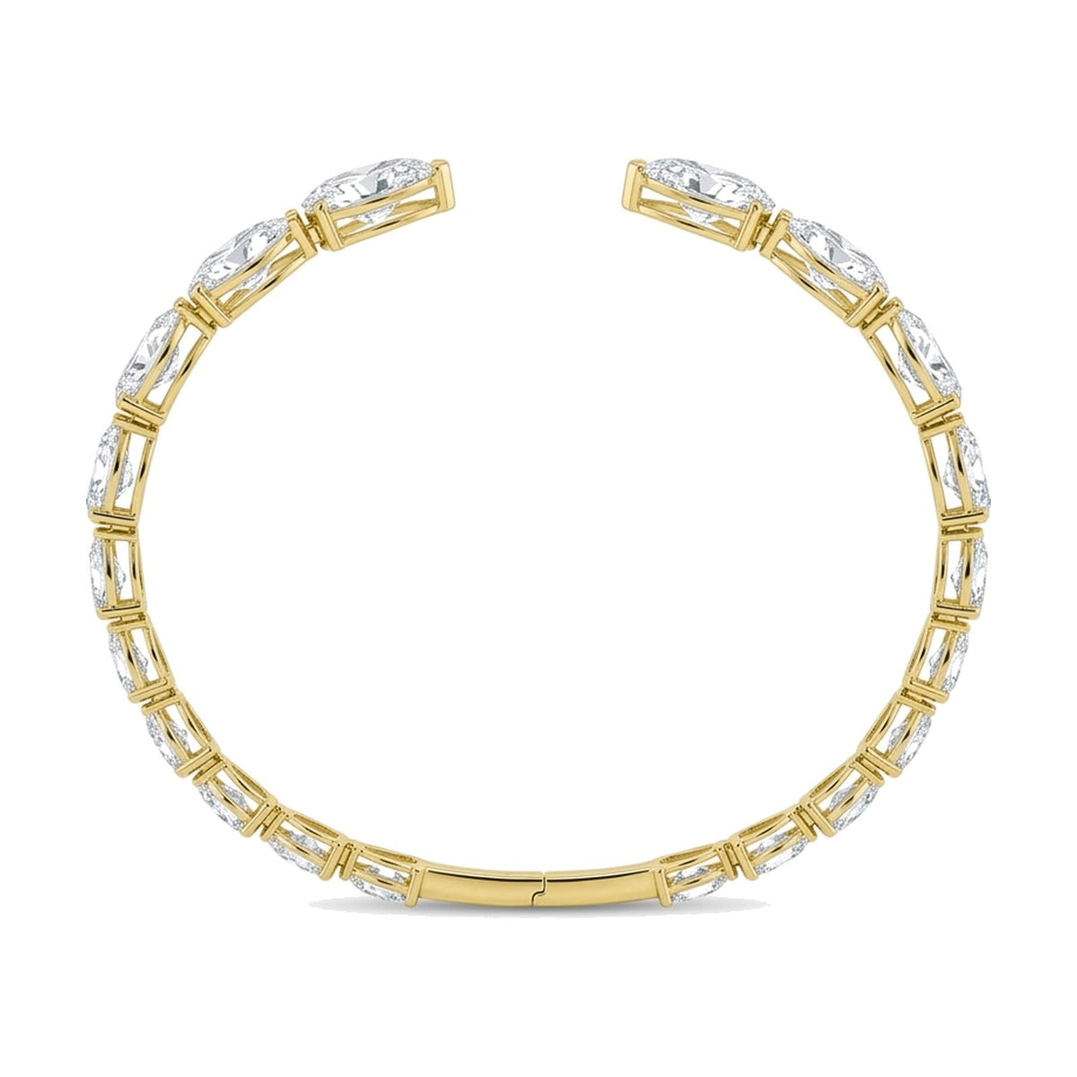 Aurora bracelet in 14K yellow gold with a pear-cut lab-grown diamond