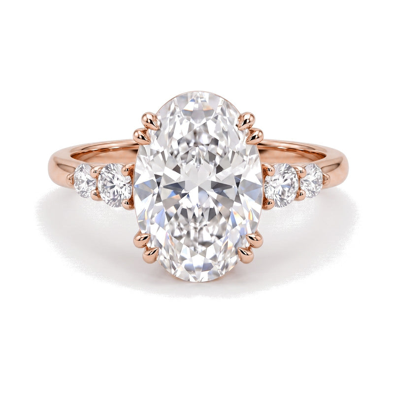 Beatrice ring in 14K rose gold with an oval-cut lab-grown diamond