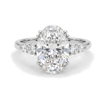 Beatrice ring in 14K white gold with an oval-cut lab-grown diamond