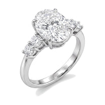 Beatrice ring in 14K white gold with an oval-cut lab-grown diamond