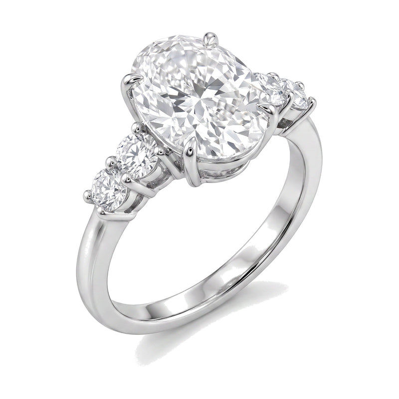 Beatrice ring in 14K white gold with an oval-cut lab-grown diamond