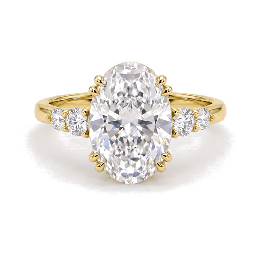 Beatrice ring in 14K yellow gold with an oval-cut lab-grown diamond