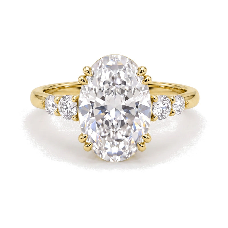 Beatrice ring in 14K yellow gold with an oval-cut lab-grown diamond
