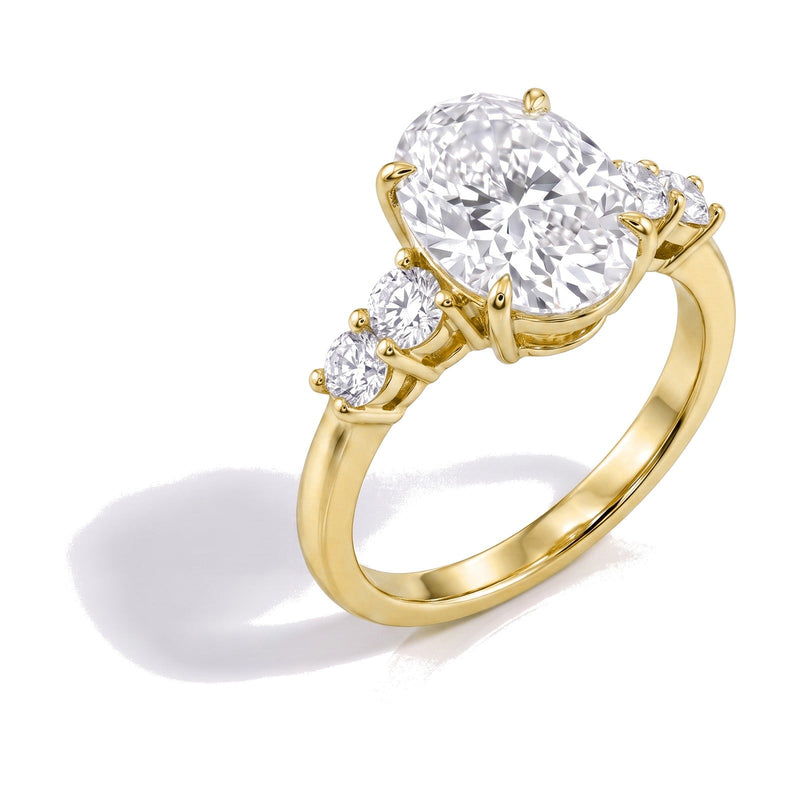 Beatrice ring in 14K yellow gold with an oval-cut lab-grown diamond