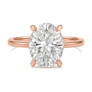 Camille ring in 14K rose gold with an oval-cut lab-grown diamond