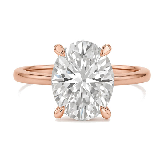 Camille ring in 14K rose gold with an oval-cut lab-grown diamond