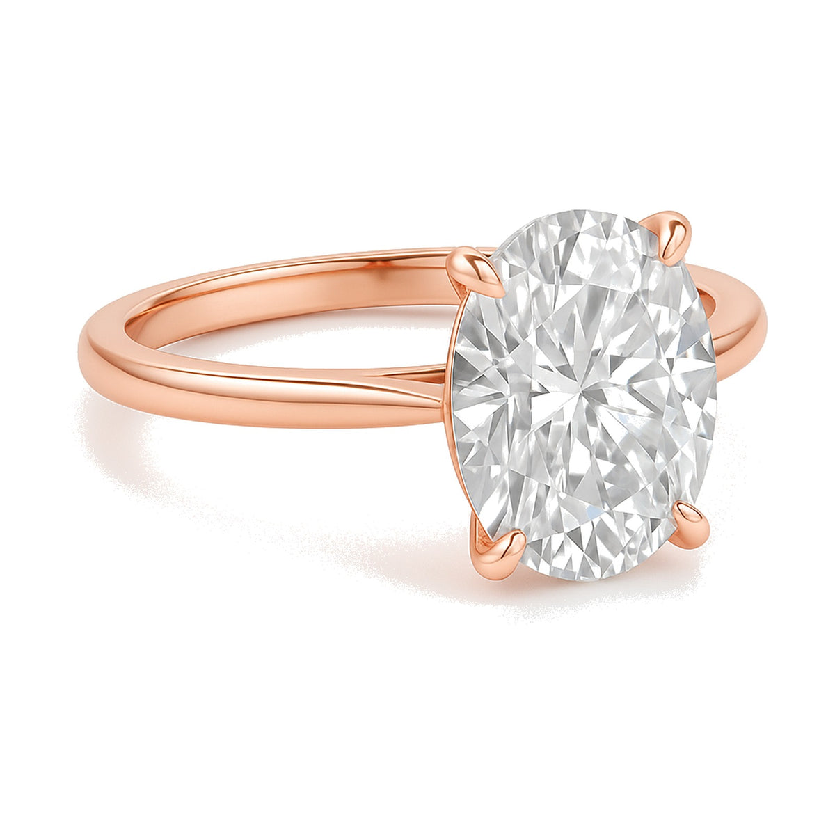 Camille ring in 14K rose gold with an oval-cut lab-grown diamond