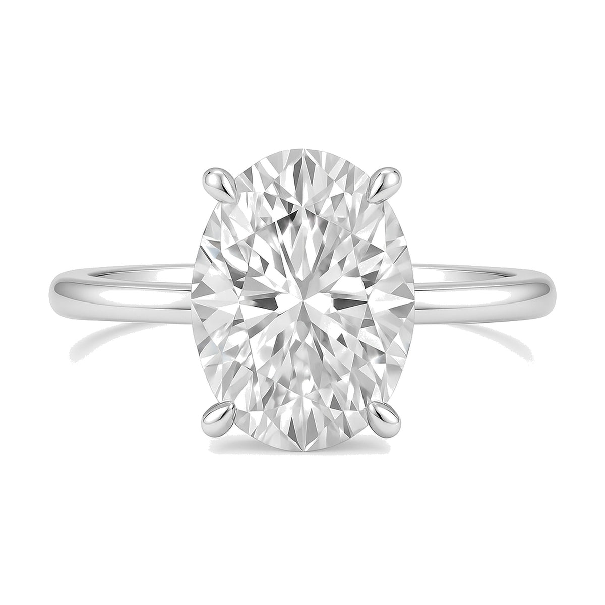 Camille ring in 14K white gold with an oval-cut lab-grown diamond