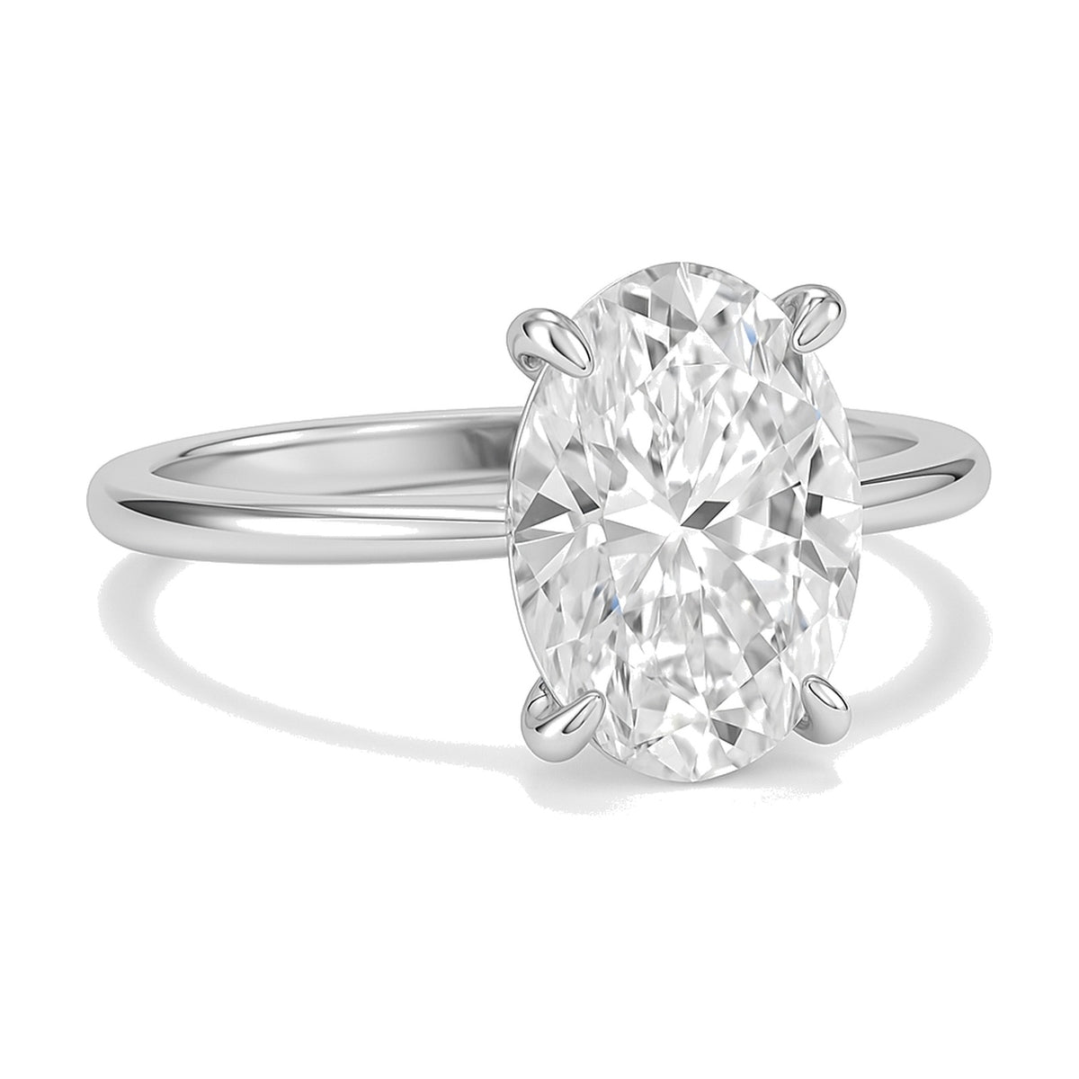 Camille ring in 14K white gold with an oval-cut lab-grown diamond