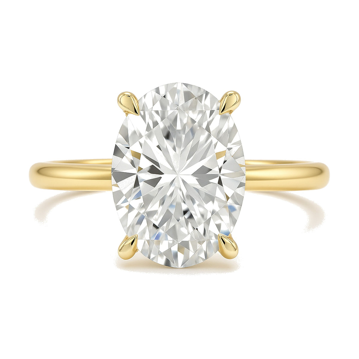 Camille ring in 14K yellow gold with an oval-cut lab-grown diamond